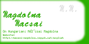 magdolna macsai business card